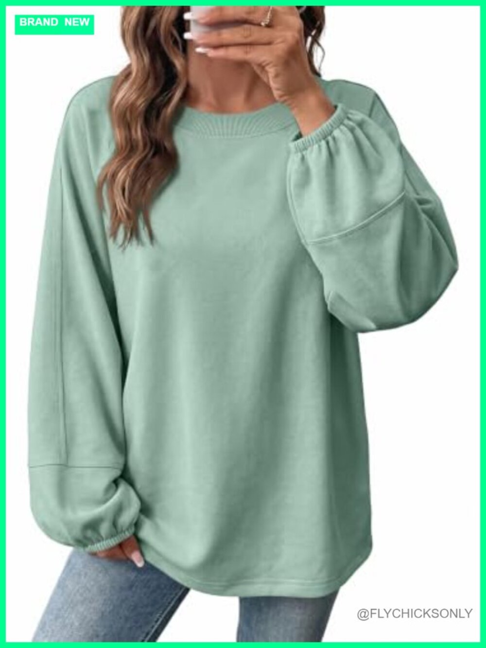 Oversized Crewneck Sweatshirt Long Sleeve Pullover